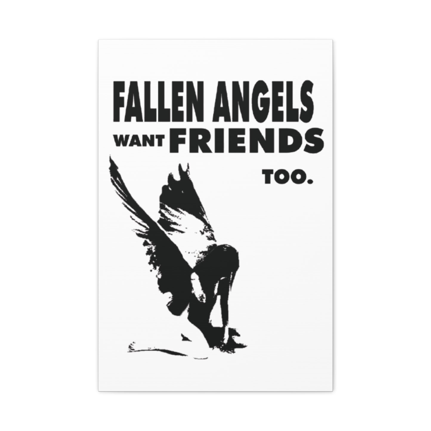 Fallen Angels Canvas Print, Wall Art Decor for Friends, Inspiration Gift, Home Aesthetic, Unique Angel Artwork