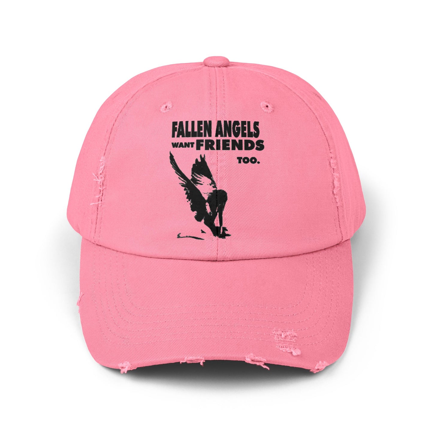 Unisex Distressed Cap with Graphic Design, Trendy Hat, Casual Accessories for Friends, Pet Lovers, Everyday Wear, Unique Gift Idea