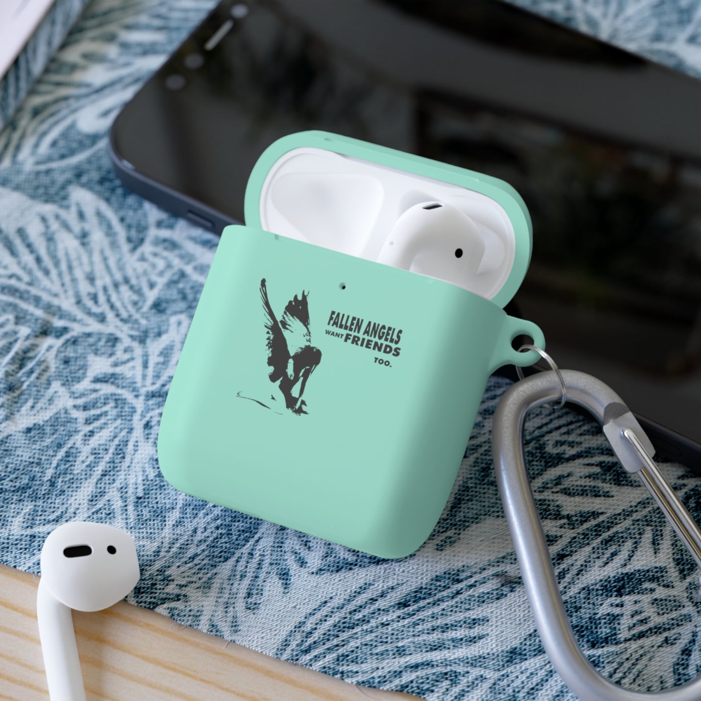 Fallen Angels AirPods Case Cover, Bird Design, Soft Silicone Protector, Unique Gift, Trendy Accessory for Music Lovers
